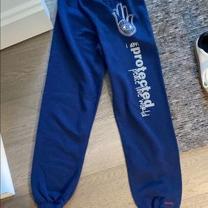 Blue sweat pants lightly used